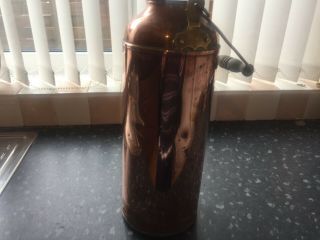 Unusual Large Copper Lidded Container With A Swing Handle