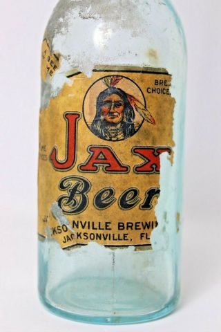 1917 Jax Beer Bottle Jacksonville Fl Mega Rare Native American Only 1 In Ebay