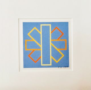 Richard Anuszkiewicz Rare,  Signed 1989 Op Art Silk Screen Print W Archival Mat