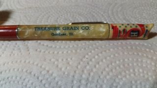 Antique " Tresure Grain Co. ,  Gardner,  Ill " Feed Bag Top Mechanical Pencil