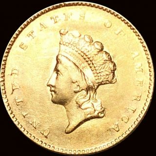 1855 Rare Gold Dollar Lightly Circulated Philadelphia Indian Princess $1 Coin Nr