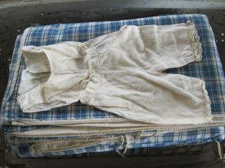 Old Primitive Rag Doll Cream Color Fabric Under Clothes Top And Bottoms Aafa