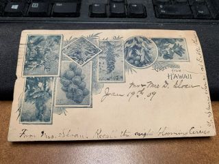 Antique 1909 Postcard Greetings From Hawaii Honolulu Postmark