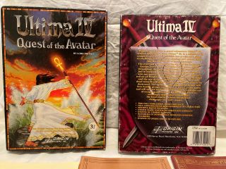 Ultima Iv: Quest Of The Avatar Ibm Pc Origin Collectable Rare Cloth Map Ankh