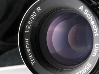 RARE Schacht Travenar 90mm f2.  8 M39 telephoto lens,  16 - blade circular aperture 2