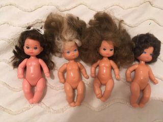 Vintage Heart Family Baby Dolls,  Mattel,  Set Of 4,  Htf,  Look