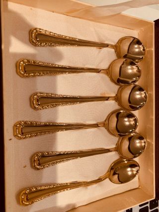 Box 6,  24K Gold Plated Tea Spoons,  Italy 2
