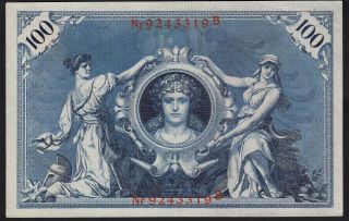 1908 100 Mark Germany Old Vintage Paper Money Banknote Currency Bill Antique Unc