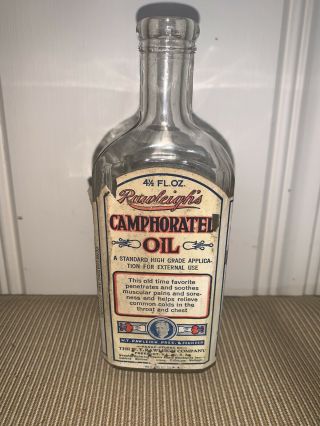 Antique Rawleigh’s Oil Bottle Paper Label Freeport Illinois