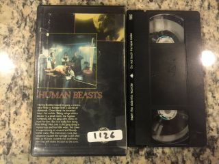 HUMAN BEASTS RARE OOP ALL SEASONS CUT BIG BOX VHS 1980 PAUL NASCHY HORROR SLEAZE 2