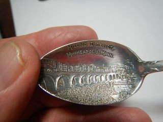 Sterling silver souvenir spoon Milling District Minneapolis Mn Minnesota 2