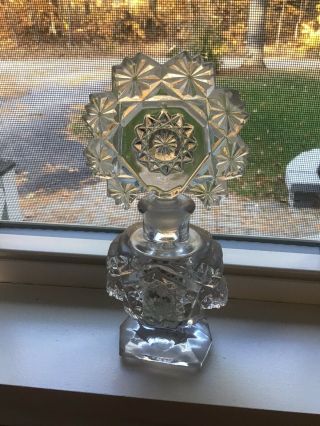Antique Glass Scent Perfume Bottle With Stopper