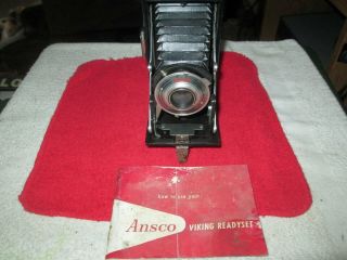 ANTIQUE CAMERA ANSCO VIKING,  with old LEATHER CASE and box 3
