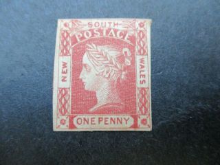 Nsw Stamps: 1d Red Laureates Imperf - Rare Must Have (c241)