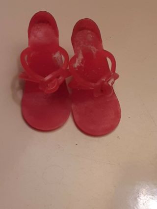 Vintage Red 10 " Little Miss Revlon Jill Coty And Friends Doll Shoes Heels