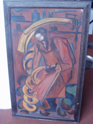 Rare Russian Painting On Wood Early Xx C.  Large Size Framed,  Size: 69 X 41 Cm.