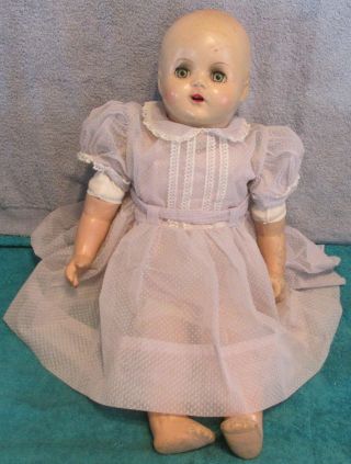 Antique 26 " Composition Head Baby Doll Marked Pl Has Reattached Limbs Teeth Tlc