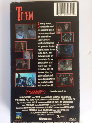 Totem Rare VHS 1999 Unholy Cemetery Terror Full Moon 3