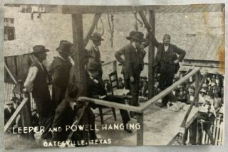 Antique Postcard Rppc Real Photo Leeper And Powell Hanging Gatesville Texas