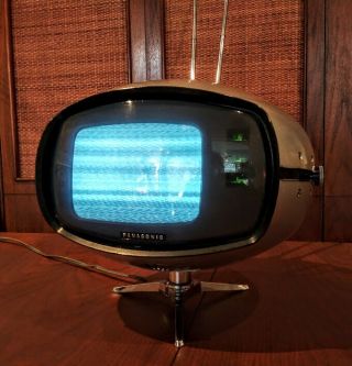 Vintage Panasonic 1971 Retro Mcm Orbital Ufo Transistor Tv Tr - 005 Jetsons Rare