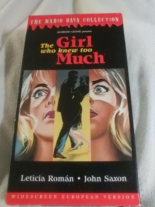 The Girl Who Knew Too Much Rare Vhs Exc,  Mario Bava Horror Giallo