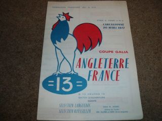 Rare France V Great Britain Rugby League International 20th March 1977