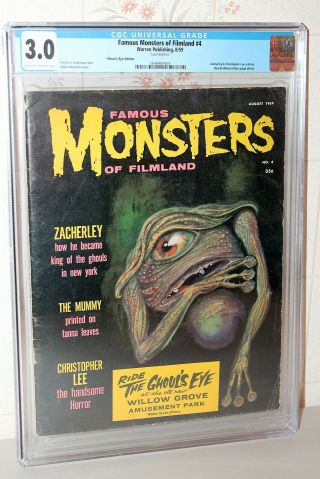 Famous Monsters Of Filmland 4 Rare Ghoul’s Eye Edition Warren 1959 Cgc 3.  0