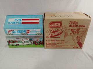 Rare 1974 Ideal Evel Knievel Stunt Stadium In Jc Penney Box Harley