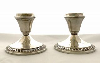 Sterling Silver 2 Weighted Candlesticks Candle Holders