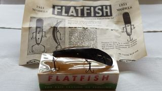 Vintage Helin Flatfish Fishing Lure 1951 Model U20 Rare Color Sc