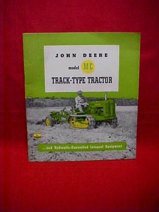 Vintage John Deere " Model Mc " Track Type Tractor,  Made In The U.  S.  A.