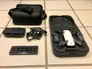 White Dji Spark Fly More Combo 1080p W/ Lens Filters - Never Crashed Rarely