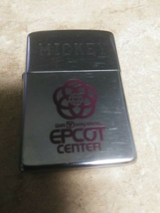 1981 Zippo Walt Disney World Epcot Center Full Size Lighter/ultra Rare/very