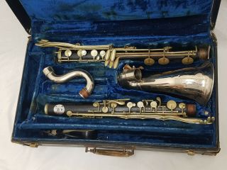 Rare Vintage M Lacroix Bass Clarinet W/ Case