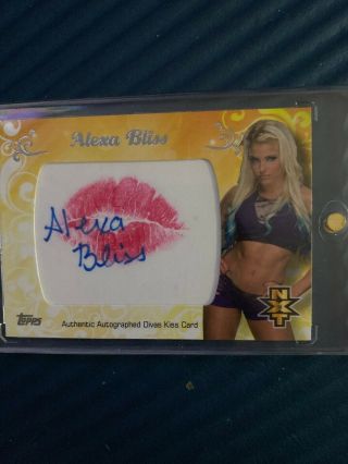 2016 Topps Wwe Wrestling Alexa Bliss Kiss Card Autograph /25 Nxt Rare Signed