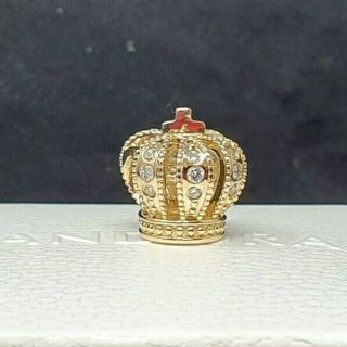 Pandora 14ct Gold Crown 750453d With Diamonds Rare Retired Authentic 585 Ale