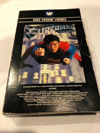 Superman The Movie Beta (1979) Wci Warner Video Big Box Rare Christopher Reeve