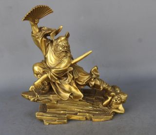 Old Copper Myth Immortal Zhong Kui Chungkuel God Catch Demon Devil Statue