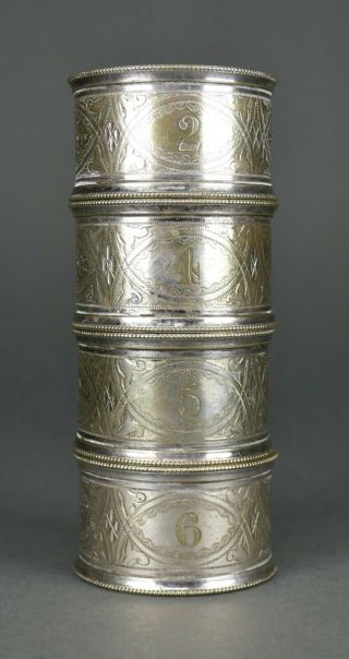 Antique Victorian English Silver Plate Latham & Morton Napkin Rings Holders