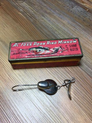 Vintage Al Foss Shimmy Wiggler 5 W/box Old Ohio Bait