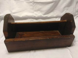 Vintage Wood Tool Box Caddy Rustic Farm House Table Decor Primitive