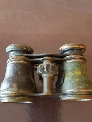 Antique French Leclerc Paris Binoculars Paris Brass Vintage Old 2