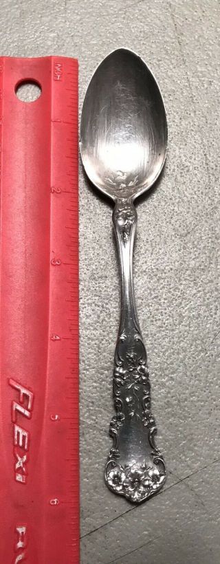 Antique Sterling Silver Spoon Mb & Co Daffodils?? 25 Grams Indian Head Mark