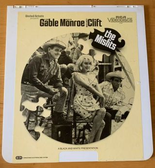 Vintage The Misfits Movie Ced Selectavision Video Disc Rare Marilyn Monroe