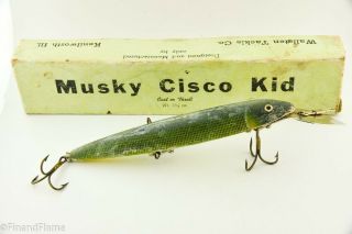 Vintage Musky Size Cisco Kid Antique Fishing Lure Et32