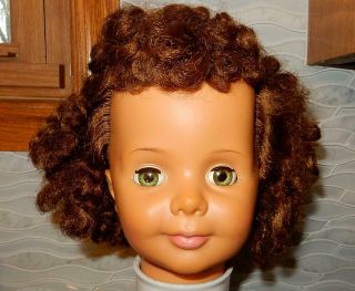 Vintage Ideal Brunette Curly Top Patti Playpal G - 35 Head