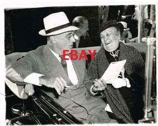 Wwii Rare Press Photo 7x9 President Roosevelt With Mother 8.  30.  1934 York