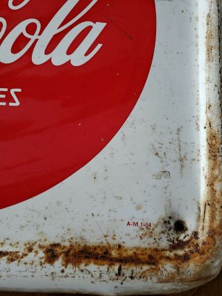 Vintage Rare 1954 Coca Cola Wall Mount Sign 2