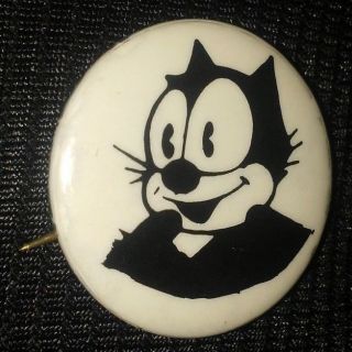 Felix The Cat Cartoon Vintage Badge Button Pin Authentic Rare L@@k C