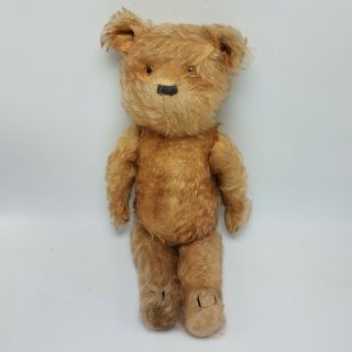 Antique Steiff (?) Teddy Bear 14 " Articulated Felt Paws Thatchlike Fabric
